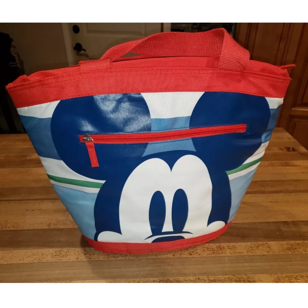 Disney Mickey Mouse Insulated Tote Bag Zipper Disney store Bag Tote Cooler RARE